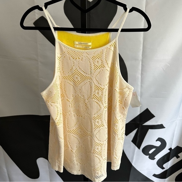 Anthropologie Cosette White Floral Overlay Tank Top - Picture 7 of 9